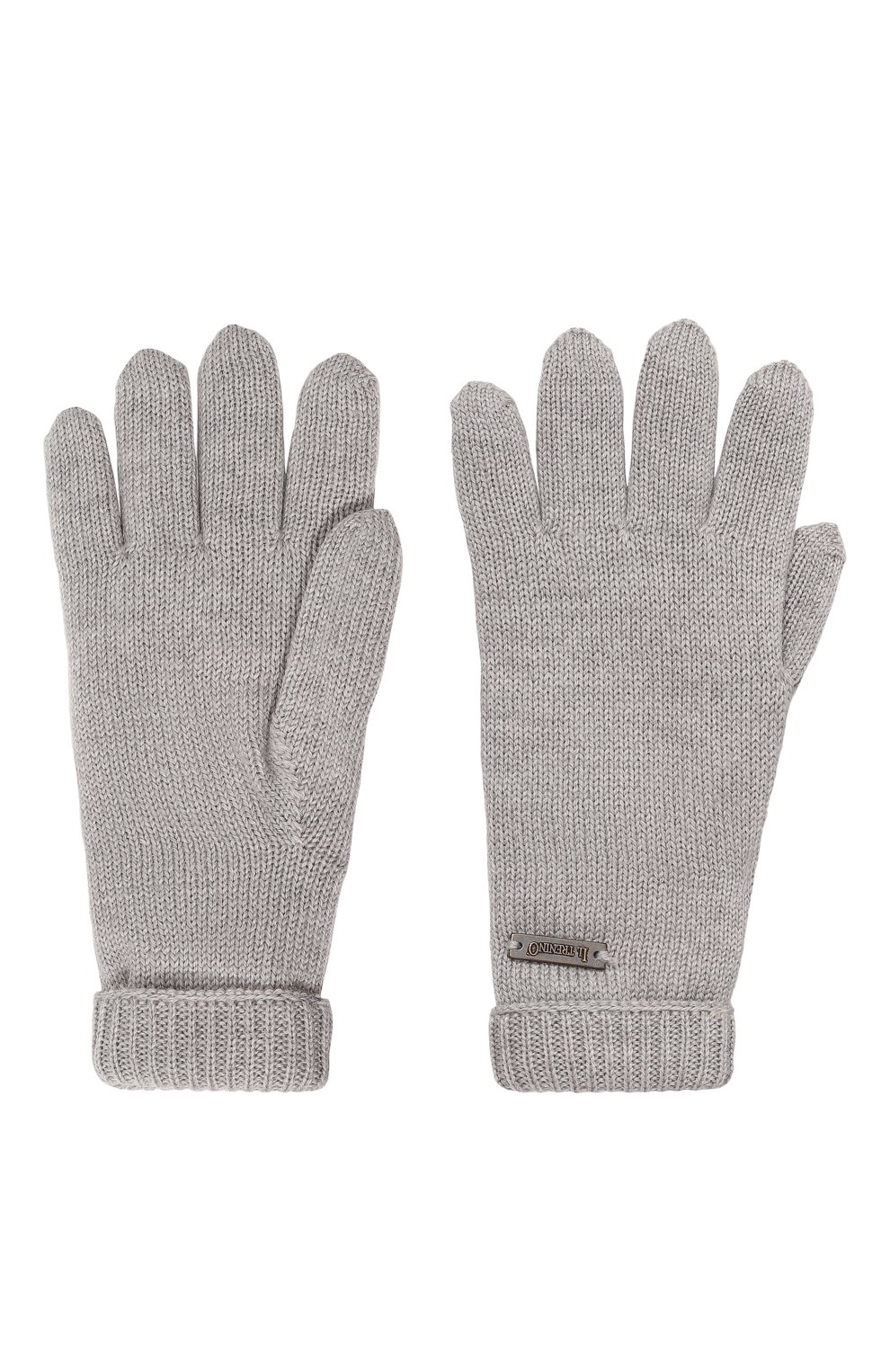 Детские шерстяные перчатки IL TRENINO серого цвета, арт. CL-4063/J | Фото 2 (Материал: Текстиль, Шерсть; Материал сплава: Проставлено; Нос: Не проставлено)