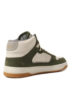 Мужские кожаные кеды SANTONI хаки цвета, арт. MBSA21872BAMHK0EV52 | Фото 5 (Материал внутренний: Натуральная кожа, Текстиль; Стили: Классический; Материал утеплителя: Без утеплителя; Подошва: Массивная)