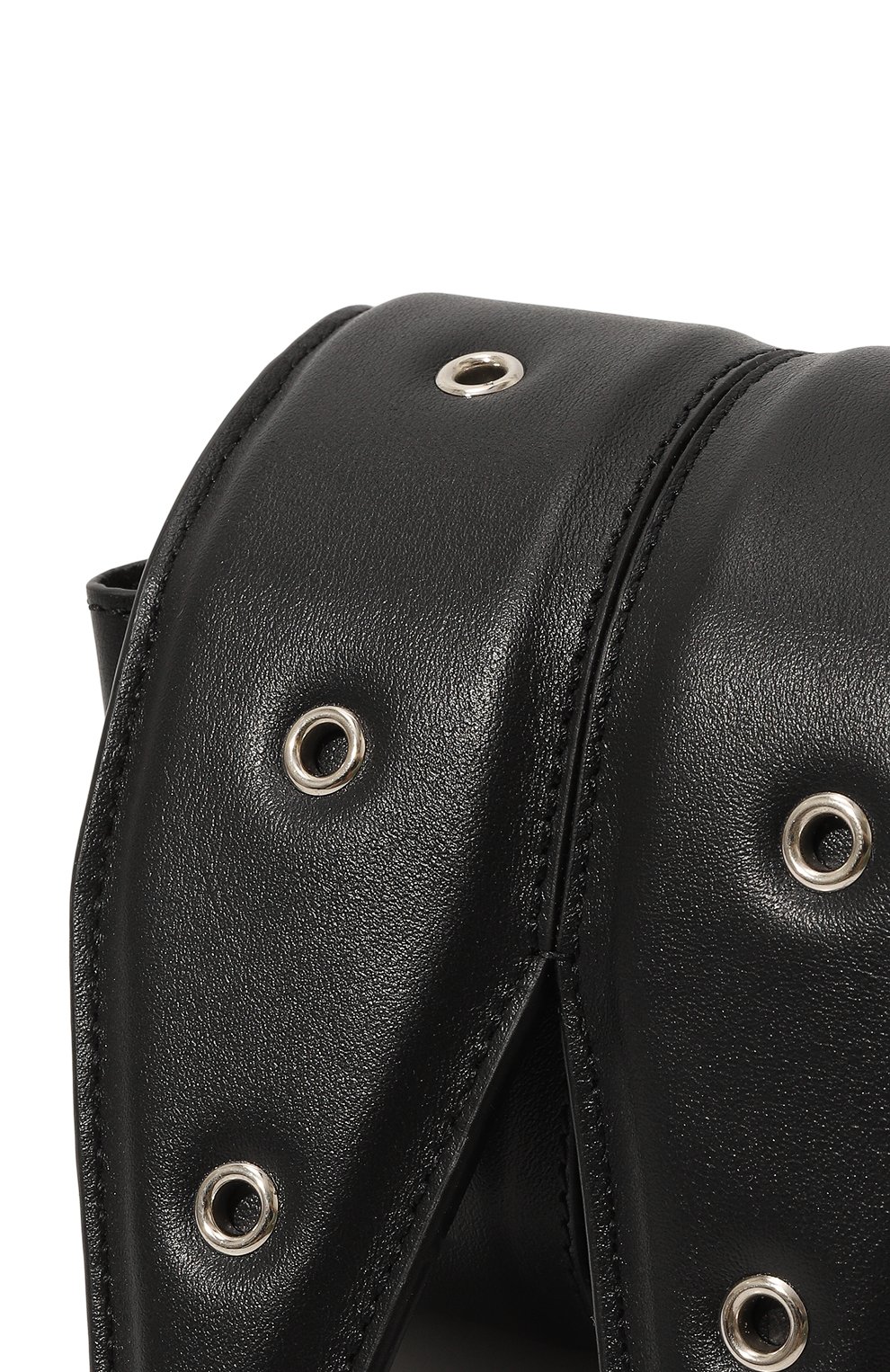Женская сумка four YUZEFI черного цвета, арт. YUZC0-HB-FR-L000 | Фото 3 (Сумки-технические: Сумки через плечо; Материал: Натуральная кожа; Материал сплава: Проставлено; Драгоценные камни: Проставлено; Размер: small)