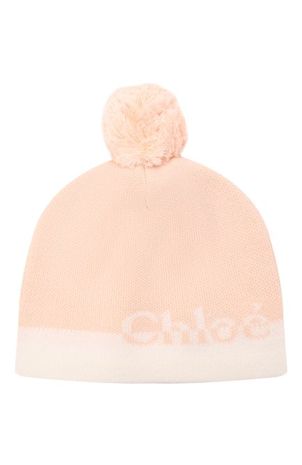 Детского хлопковая шапка CHLOÉ светло-розового цвета, арт. C11195 | Фото 1 (Материал: Хлопок, Текстиль)