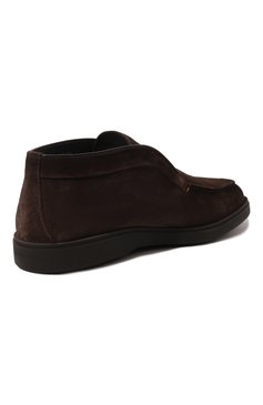 Мужские замшевые ботинки SANTONI темно-коричневого цвета, арт. MGDG17823SM0AGEXT50 | Фото 5 (Материал утеплителя: Натуральный мех; Мужское Кросс-КТ: Ботинки-обувь, зимние ботинки; Подошва: Плоская; Материал внешний: Замша)