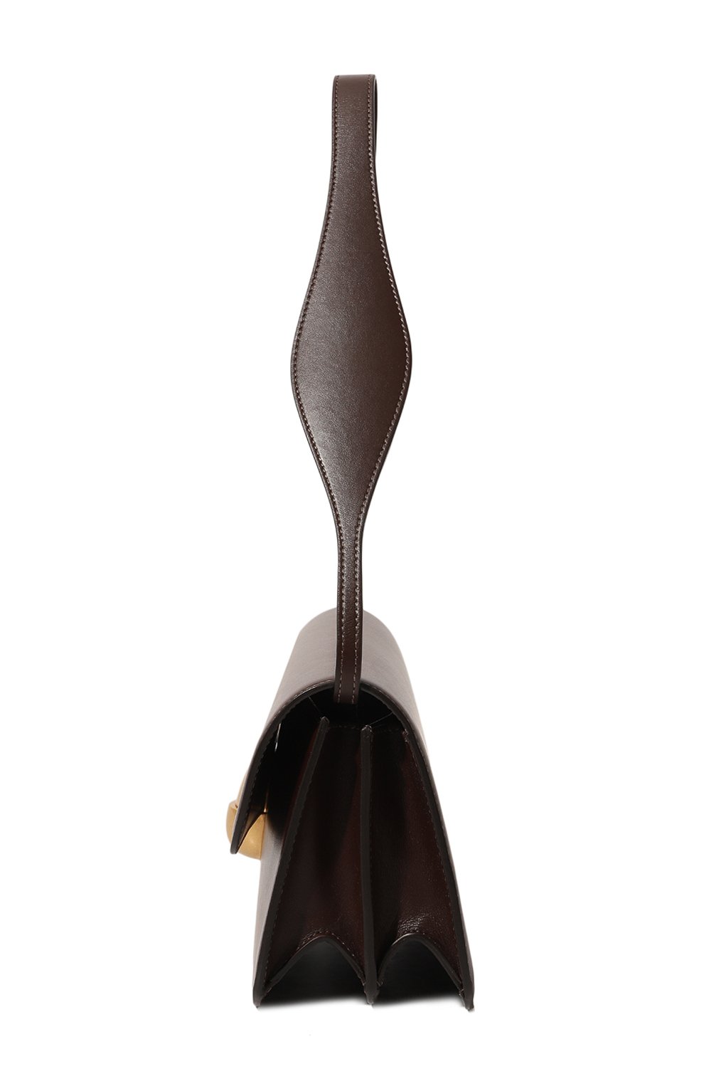 Женская сумка phoenix NEOUS темно-коричневого цвета, арт. 00027A | Фото 4 (Сумки-технические: Сумки top-handle; Размер: medium; Материал: Натуральная кожа; Материал сплава: Проставлено; Драгоценные камни: Проставлено)
