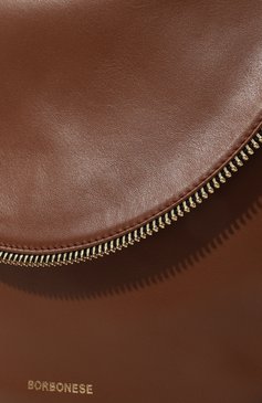 Женская сумка horseback BORBONESE коричневого цвета, арт. 923320 | Фото 3 (Сумки-технические: Сумки top-handle; Размер: medium; Материал: Натуральная кожа; Ремень/цепочка: На ремешке)