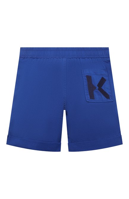 Детские хлопковые шорты KENZO синего цвета, арт. K24230 | Фото 2 (Материал внешний: Хлопок; Случай: Повседневный)