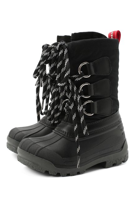 Детские сапоги DSQUARED2 черного цвета, арт. 65205/SCAF0 G0MMA/28-35 | Фото 1 (Материал внешний: Текстиль; Материал внутренний: Текстиль; Региональные ограничения белый список (Axapta Mercury): RU; Длина стельки: 23,6, 22,5, 21,5; ширина носка стельки: 7,8, 7,9, 8; толщина подошвы: 2)