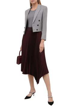 Женский шерстяной жакет SAINT LAURENT серого цвета, арт. 637556/Y8B57 | Фото 3 (Материал внешний: Шерсть; Рукава: Длинные; Случай: Повседневный; Длина (для топов): Стандартные; 1-2-бортные: Двубортные; Женское Кросс-КТ: Жакет-одежда; Материал подклада: Шелк; Стили: Кэжуэл)