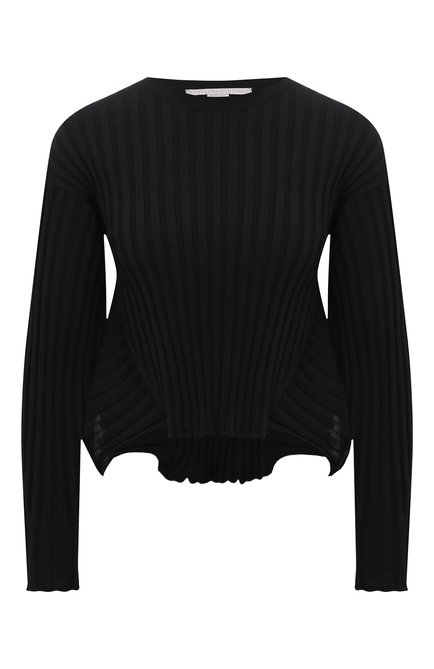 Женский пуловер из шерсти и вискозы STELLA MCCARTNEY черного цвета, арт. 602889/S2240 | Фото 1 (Материал внешний: Шерсть, Вискоза; Рукава: Длинные; Длина (для топов): Стандартные; Женское Кросс-КТ: Пуловер-одежда; Стили: Бохо; Региональные ограничения белый список (Axapta Mercury): RU)