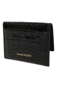 Женский кожаный футляр для кредитных карт ALEXANDER MCQUEEN черного цвета, арт. 632039/1JM0G | Фото 2 (Материал: Натуральная кожа; Материал сплава: Проставлено; Нос: Не проставлено)