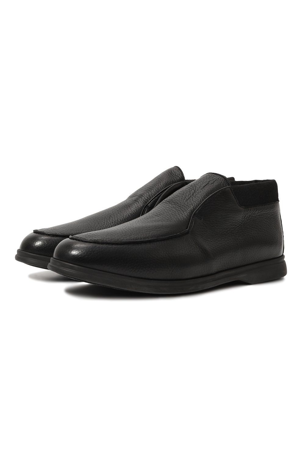 Мужские кожаные ботинки ALDO BRUE черного цвета, арт. AB5385R | Фото 1 (Мужское Кросс-КТ: Ботинки-обувь; Материал сплава: Проставлено; Материал утеплителя: Без утеплителя; Материал внутренний: Текстиль; Подошва: Плоская; Драгоценные камни: Проставлено)