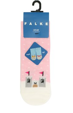 Детские носки с принтом FALKE светло-розового цвета, арт. 12124 | Фото 1 (Материал: Текстиль, Синтетический материал, Хлопок; Материал сплава: Проставлено, Проверено; Нос: Не проставлено; Статус проверки: Проверена категория)