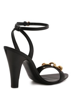 Женские кожаные босоножки maillon SAINT LAURENT черного цвета, арт. 657452/2WN00 | Фото 5 (Каблук высота: Высокий; Материал внешний: Кожа; Материал внутренний: Натуральная кожа; Материал сплава: Проставлено; Каблук тип: Устойчивый; Подошва: Плоская; Драгоценные камни: Проставлено)
