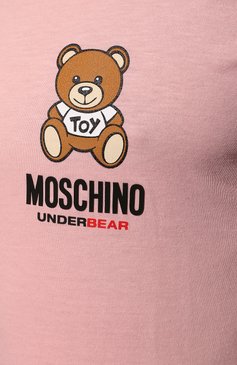 Мужская хлопковая футболка MOSCHINO розового цвета, арт. A1923/8101 | Фото 5 (Кросс-КТ: домашняя одежда; Рукава: Короткие; Длина (для топов): Стандартные; Материал внешний: Хлопок)