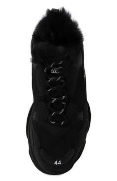 Мужские комбинированные кроссовки triple s BALENCIAGA черного цвета, арт. 668563W3CQ5 | Фото 6 (Материал внешний: Экокожа, Текстиль; Материал утеплителя: Экомех; Стили: Классический)