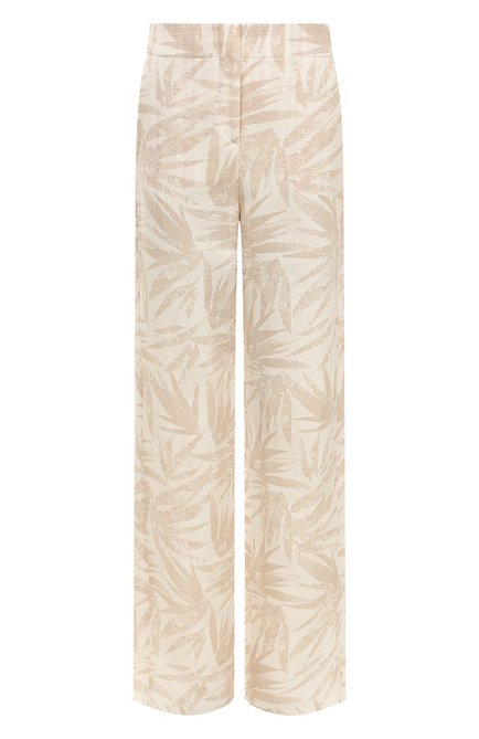 Женские брюки из хлопка и льна GIORGIO ARMANI кремвого цвета по цене 113500 руб., арт. 2SHPP0MT/T0344 | Фото 1