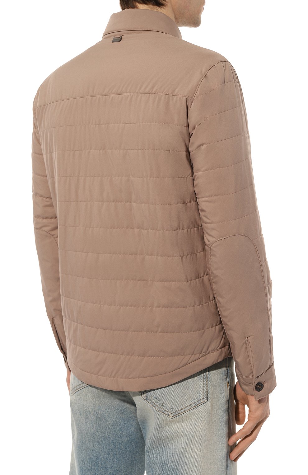 Мужская куртка CORNELIANI бежевого цвета, арт. 91LIF7-3120157 | Фото 4 (Кросс-КТ: Куртка; Рукава: Длинные; Материал внешний: Синтетический материал; Мужское Кросс-КТ: утепленные куртки; Материал подклада: Лен, Хлопок; Материал сплава: Проставлено; Драгоценные камни: Проставлено; Длина (верхняя одежда): Короткие; Стили: Кэжуэл)