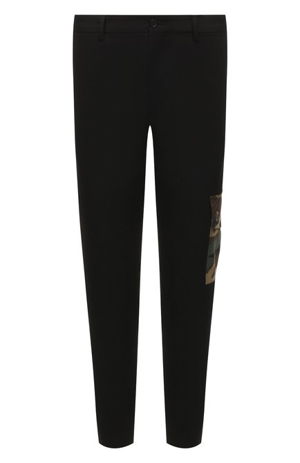 Мужские хлопковые брюки DOLCE & GABBANA черного цвета, арт. GVACET/GEZH6 | Фото 1 (Стили: Милитари; Случай: Повседневный; Материал внешний: Хлопок; Длина (брюки, джинсы): Стандартные)
