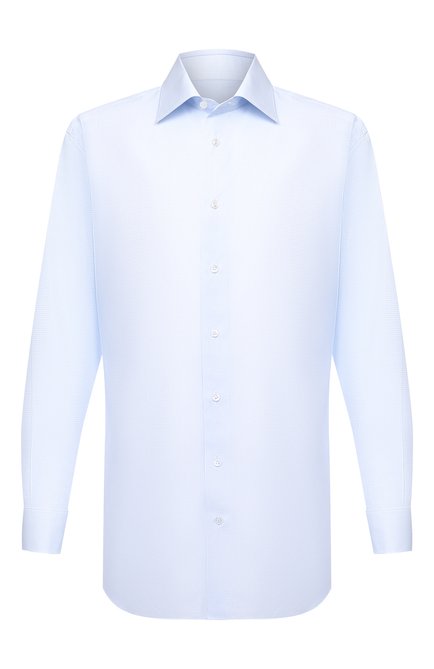 Мужская хлопковая сорочка BRIONI голубого цвета по цене 57300 руб., арт. RCA30L/P008Q | Фото 1