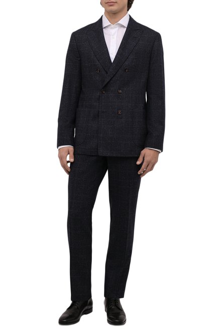 Мужской костюм из шерсти и шелка BRUNELLO CUCINELLI темно-синего цвета по цене 495500 руб., арт. MQ431LDBH | Фото 1