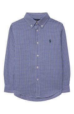 Детская хлопковая рубашка POLO RALPH LAUREN голубого цвета, арт. 321845293 | Фото 1 (Рукава: Длинные; Случай: Повседневный; Материал внешний: Хлопок; Мальчики-школьная форма: Рубашки; Ростовка одежда: 18 мес | 86 см, 3 года | 98 см, 4 года | 104 см)