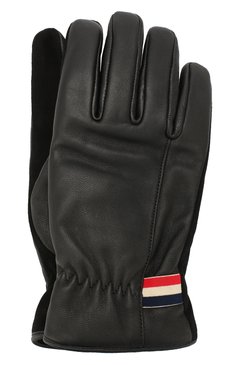 Мужские кожаные перчатки MONCLER черного цвета, арт. E2-091-00577-00-A0086 | Фото 1 (Материал: Натуральная кожа; Статус проверки: Проверено, Проверена категория; Мужское Кросс-КТ: Кожа и замша)