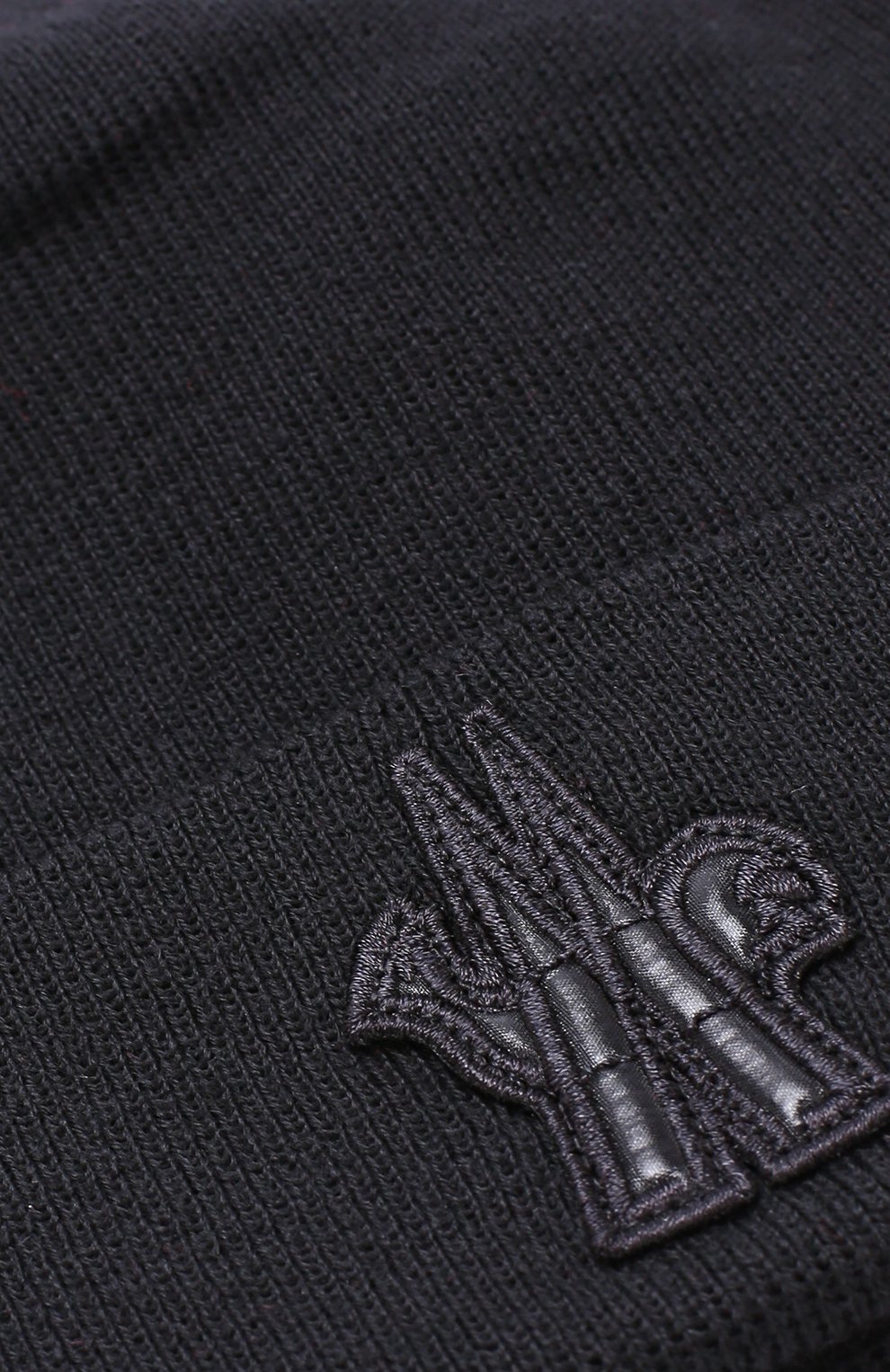Мужская шерстяная шапка бини MONCLER черного цвета, арт. C2-097-00261-00-09974 | Фото 3 (Материал: Текстиль, Шерсть; Кросс-КТ: Трикотаж)