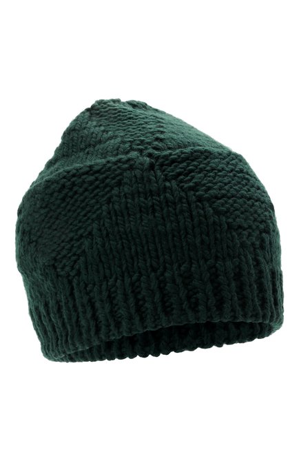 Женская шерстяная шапка BOTTEGA VENETA зеленого цвета, арт. 665564/V10K0 | Фото 1 (Материал: Шерсть, Текстиль)