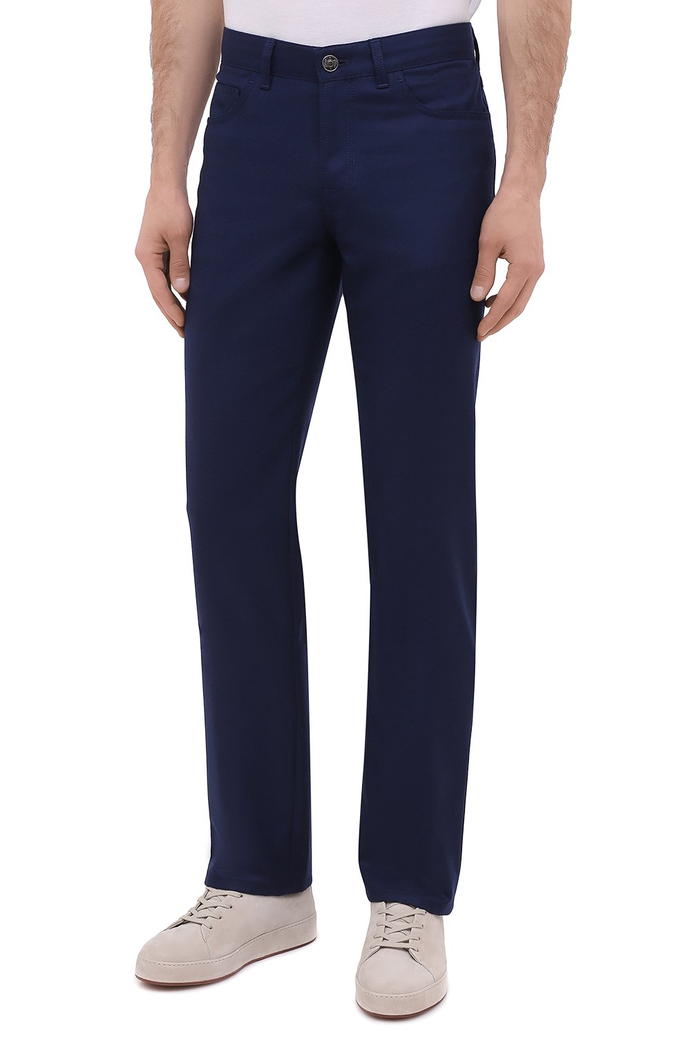 Мужские синие шерстяные брюки BRIONI купить в интернет-магазине ЦУМ, арт.SPNK0L/09AK9/STELVI0