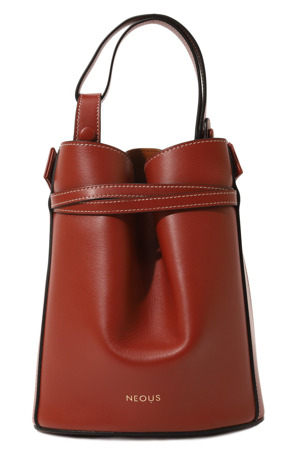 Женская сумка sigma small NEOUS коричневого цвета, арт. 00030A | Фото 1 (Сумки-технические: Сумки top-handle; Материал: Натуральная кожа; Материал сплава: Проставлено; Ремень/цепочка: На ремешке; Драгоценные камни: Проставлено; Размер: small)