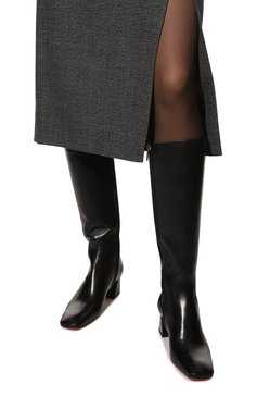 Женские кожаные сапоги SANTONI черного цвета, арт. WSMN70262HI2BSV2P15 | Фото 3 (Высота голенища: Средние; Каблук высота: Низкий; Материал внутренний: Натуральная кожа; Каблук тип: Устойчивый; Материал утеплителя: Без утеплителя; Подошва: Плоская)