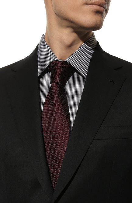Мужской шелковый галстук BRIONI бордового цвета, арт. 061D00/P1437 | Фото 2 (Материал: Шелк, Текстиль; Принт: Без принта)