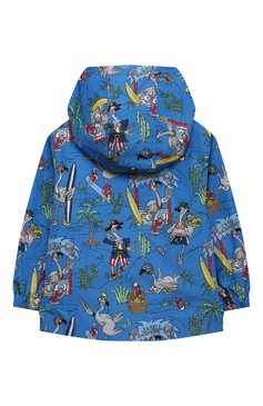 Детского ветровка STELLA MCCARTNEY синего цвета, арт. 602362/SQK29/9M | Фото 2 (Рукава: Длинные; Материал внешний: Синтетический материал; Региональные ограничения белый список (Axapta Mercury): RU; Кросс-КТ НВ: Ветровка; Материал подклада: Хлопок)