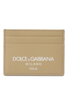 Мужской кожаный футляр для кредитных карт DOLCE & GABBANA бежевого цвета, арт. BP0330/AN244 | Фото 1 (Материал: Натуральная кожа; Материал сплава: Проставлено; Нос: Не проставлено)