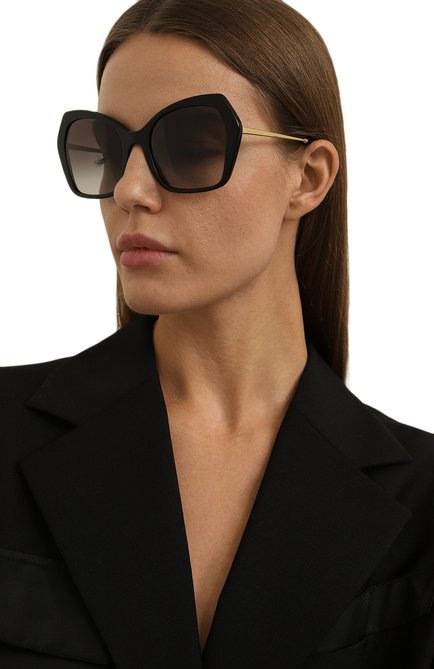 Женские с�олнцезащитные очки DOLCE & GABBANA черного цвета, арт. 4399-501/8G | Фото 2 (Тип очков: С/з; Оптика Гендер: оптика-женское; Очки форма: Бабочка)