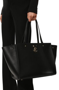 Женский сумка-тоут varenne JIMMY CHOO черного цвета, арт. VARENNETOTEBAGDAW | Фото 2 (Сумки-технические: Сумки-шопперы; Размер: medium; Материал: Натуральная кожа)