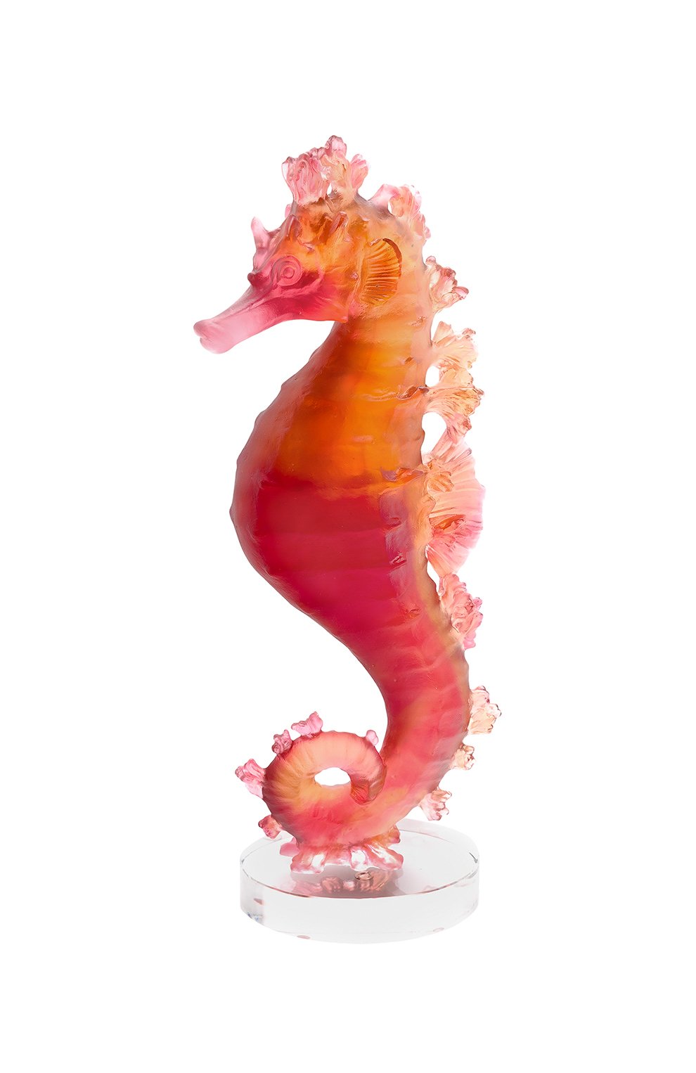 Скульптура морской конек mer de corail  DAUM красного цвета, арт. 05714-1 | Фото 1 (Региональные ограничения белый список (Axapta Mercury): Не проставлено; Нос: Не проставлено)