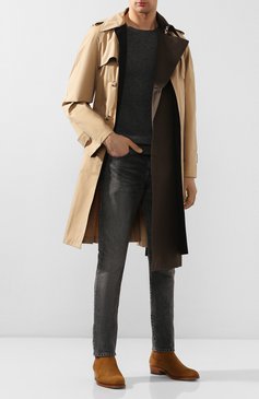 Мужские замшевые челси ALEXANDER MCQUEEN светло-коричневого цвета, арт. 604259/WHXK4 | Фото 2 (Материал внутренний: Натуральная кожа; Материал утеплителя: Без утеплителя; Подошва: Плоская; Мужское Кросс-КТ: Сапоги-обувь, Челси-обувь; Материал внешний: Замша)
