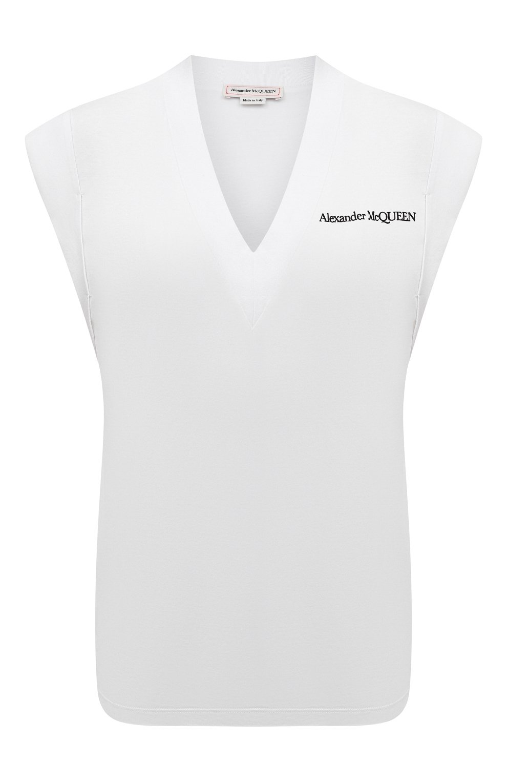 Хлопковая футболка Alexander McQueen Белый 666885/QLAAA 5575236