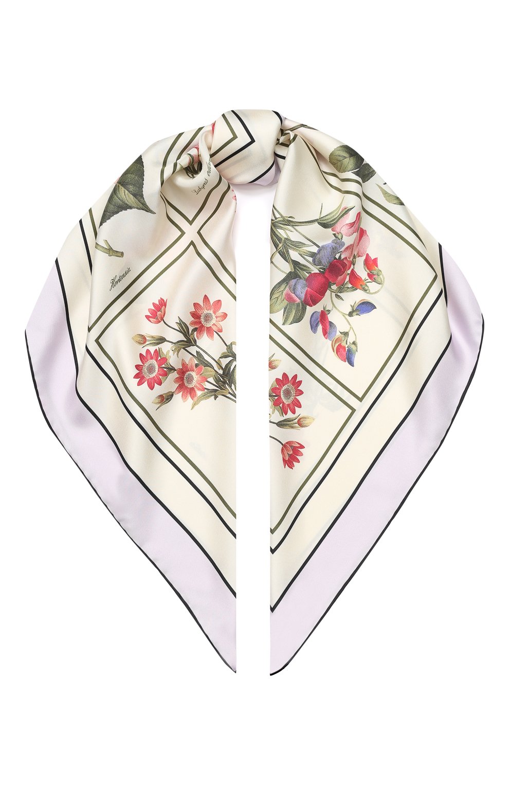 Женский шелковый платок BURBERRY бежевого цвета, арт. 8027268 | Фото 1 (Материал: Текстиль, Шелк)