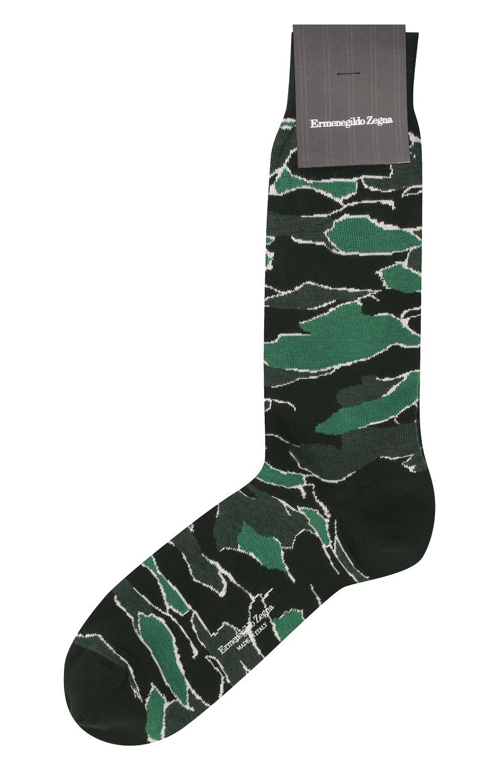 Мужские хлопковые носки ERMENEGILDO ZEGNA зеленого цвета, арт. N5V404970 | Фото 1 (Кросс-КТ: бельё; Материал внешний: Хлопок)