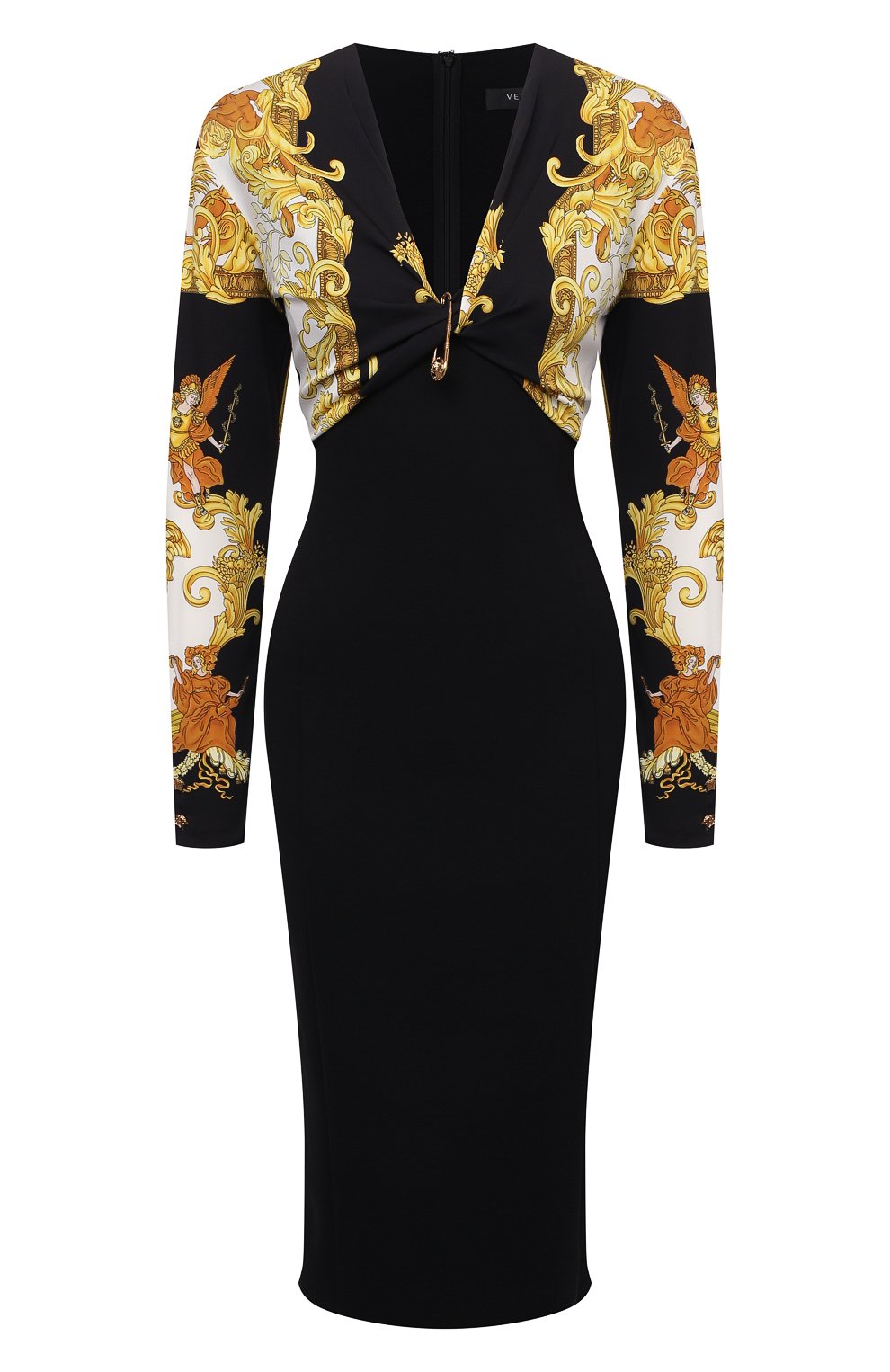 Платье из вискозы Versace Чёрный 1000928/1A01257 5586130