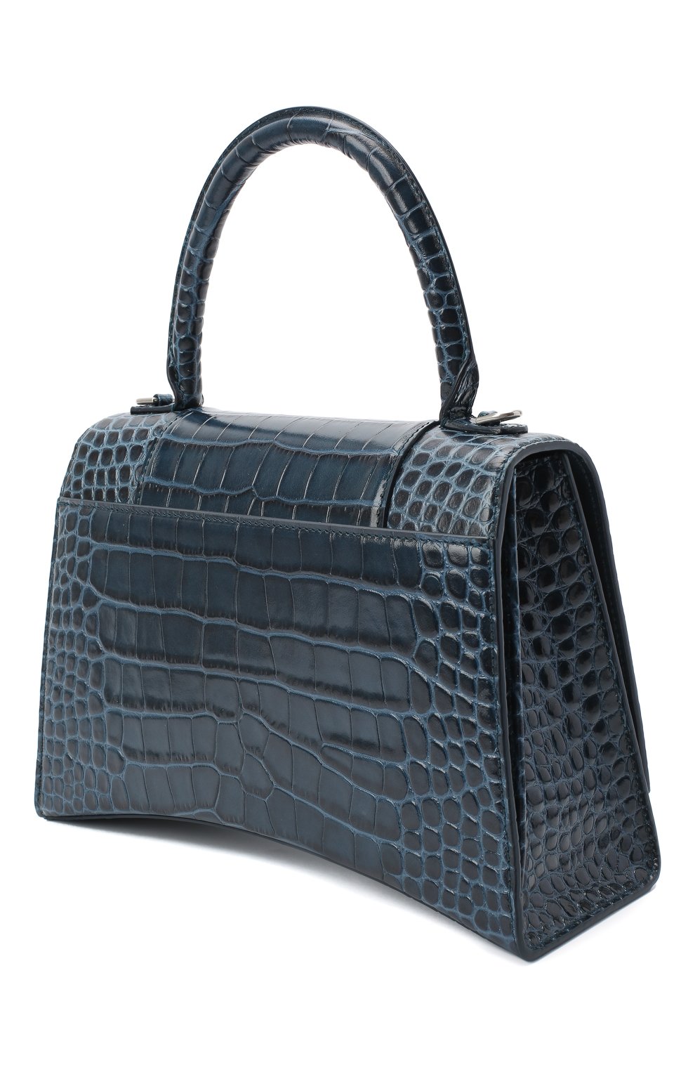 Женская сумка hourglass BALENCIAGA синего цвета, арт. 619668/1LR6Y | Фото 3 (Сумки-технические: Сумки через плечо, Сумки top-handle; Размер: medium; Материал: Натуральная кожа; Ремень/цепочка: На ремешке)