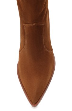 Женские замшевые казаки GIANVITO ROSSI светло-коричневого цвета, арт. G73546.70CU0.CASTEXA | Фото 5 (Женское Кросс-КТ: Казаки-ботинки; Каблук высота: Высокий, Средний; Материал внутренний: Натуральная кожа; Каблук тип: Устойчивый; Материал утеплителя: Без утеплителя; Подошва: Плоская; Материал внешний: Замша)