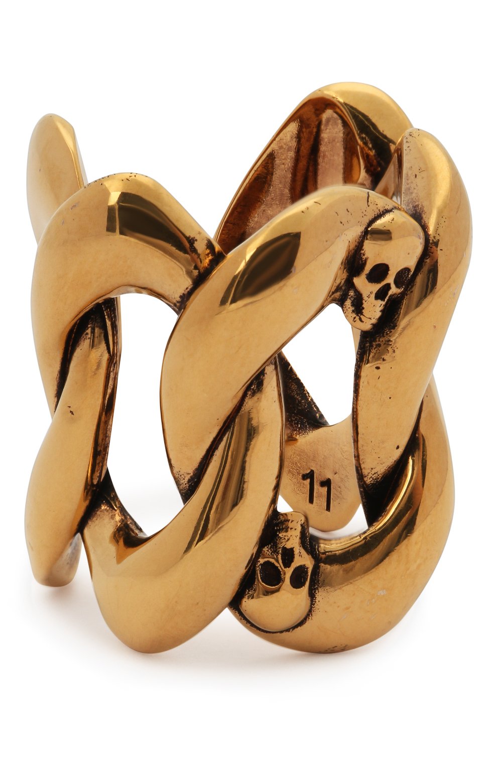 Женское кольцо ALEXANDER MCQUEEN золотого цвета, арт. 650457/J160Z | Фото 1 (Материал: Металл)