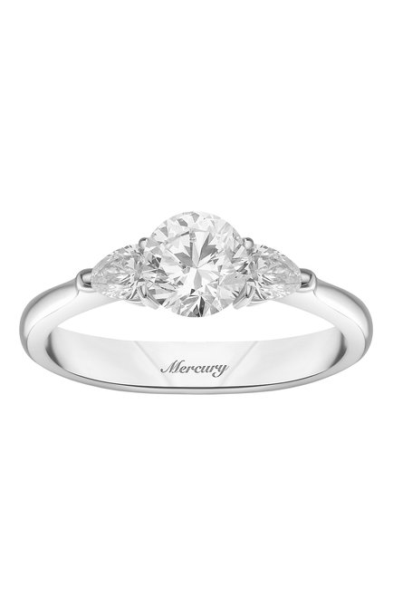Женские кольцо MERCURY бесцветного цвета, арт. MR100WRDP | Фото 2 (Материал сплава: Белое золото; Драгоценные камни: Бриллианты)