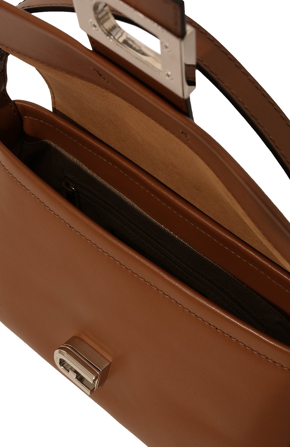 Женская сумка furla charlie small FURLA коричневого цвета, арт. WB00550/AX0733 | Фото 5 (Сумки-технические: Сумки top-handle; Материал: Натуральная кожа; Ремень/цепочка: На ремешке; Размер: small)