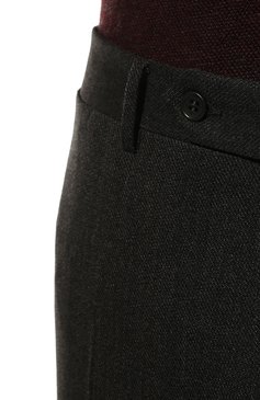 Мужские шерстяные брюки CANALI темно-серого цвета, арт. 71012/BF03993 | Фото 5 (Материал внешний: Шерсть; Длина (брюки, джинсы): Стандартные; Случай: Повседневный; Материал подклада: Вискоза; Стили: Кэжуэл)
