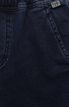Детские джинсы IL GUFO темно-синего цвета, арт. A23PL394J0039/5A-8A | Фото 3 (Детали: На резинке; Материал сплава: Проставлено; Нос: Не проставлено; Материал внешний: Хлопок)