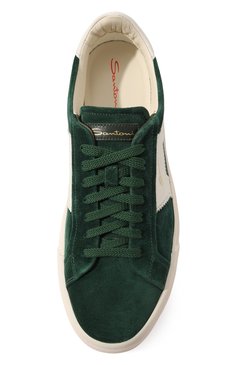 Мужские замшевые кеды SANTONI зеленого цвета, арт. MBGT21870PNNGSU4U60 | Фото 6 (Материал внутренний: Натуральная кожа; Стили: Классический; Материал утеплителя: Без утеплителя; Подошва: Массивная; Материал внешний: Замша)