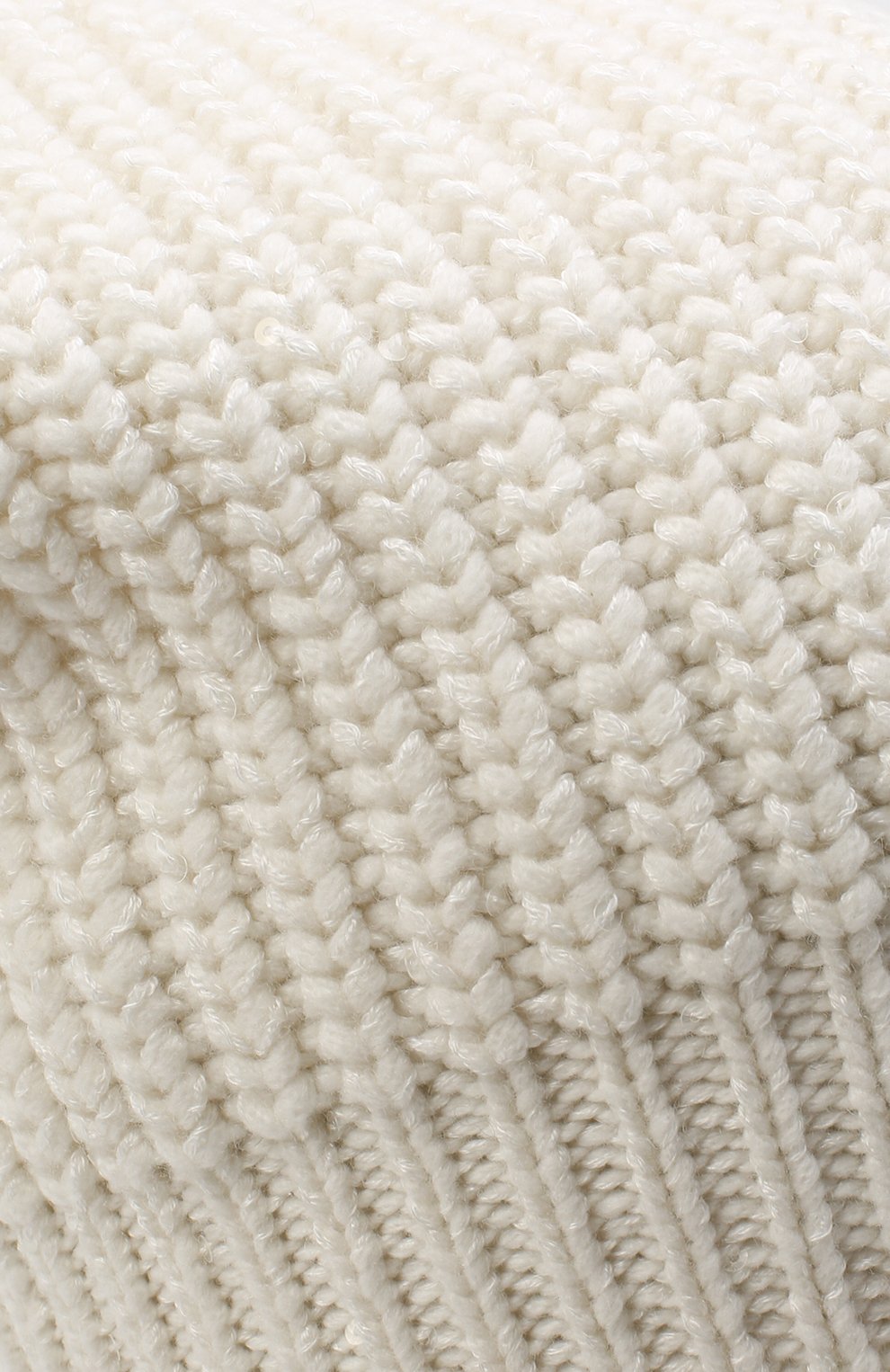 Женская шапка из смеси кашемира и шелка BRUNELLO CUCINELLI белого цвета, арт. M32373999 | Фото 3 (Материал: Текстиль, Кашемир, Шерсть)