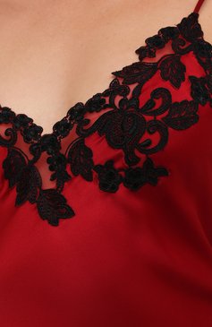 Женская шелковая сорочка LA PERLA красного цвета, арт. 0019226 | Фото 5 (Материал внешний: Шелк; Статус проверки: Проверена категория)